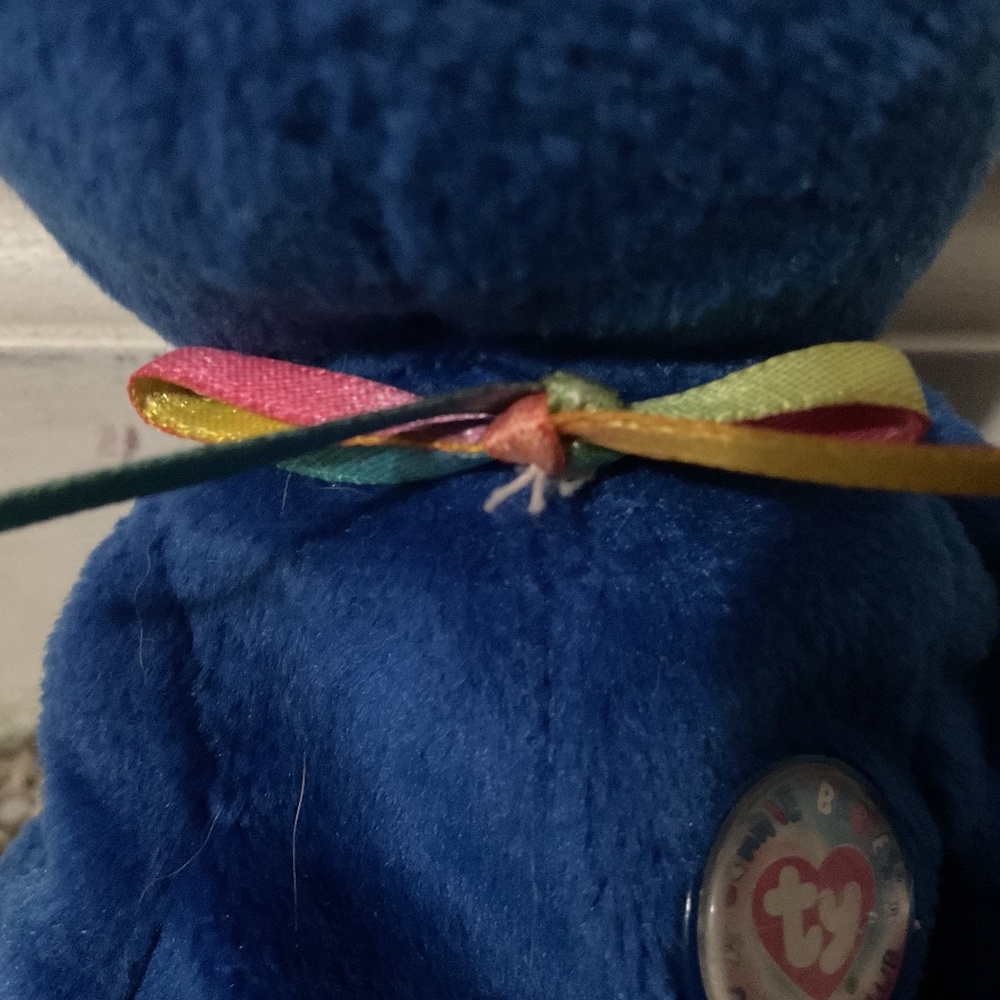 Blue small Beanie Babies teddy bear - Picture 16 of 17